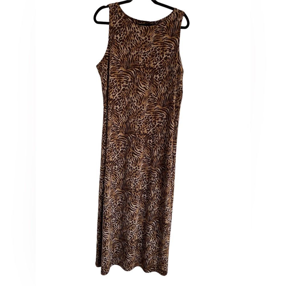 VTG Style & Co. 90s Style Leopard Print Long Straight Dress Woman’s Size XL